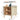 Natural 24" Large Wood Fluted Square Side Table with Sliding Tambour Door and Charging Station