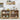 Wooden kitchen cabinet with various items including bottles, fruits, and kitchen appliances.