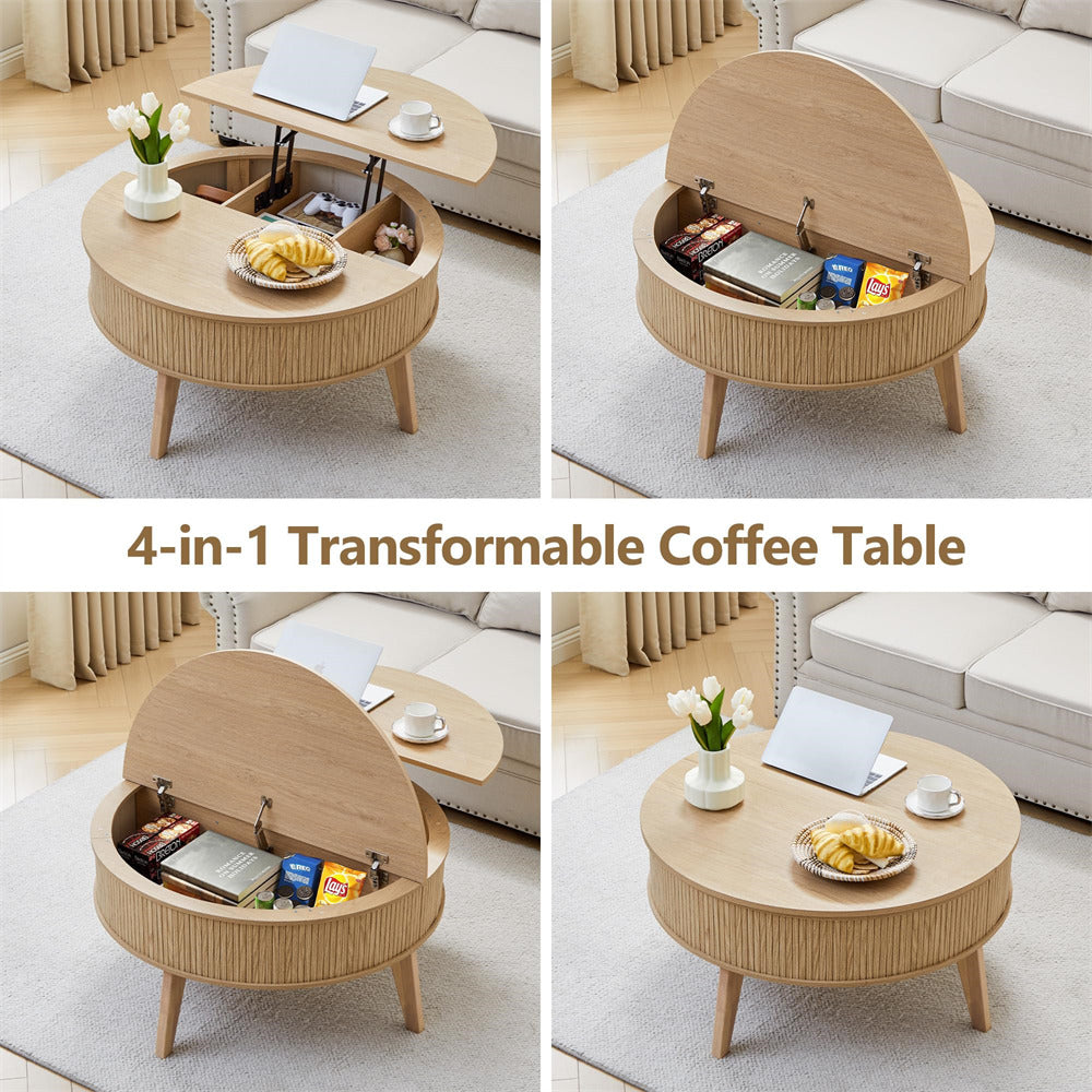 4-in-1 transformable coffee table in a living room setting