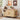 Natural 35" Fluted Cat Litter Box Enclosure Furniture with Litter Collector and Sliding Door