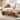 Natural 47'' Oval Coffee Table 2-Tier Center Table with Storage Shelf