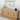 Wooden cabinet with decorative items on a light background