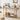Wooden 63" console table in a living room with decor items