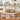 Wooden 63" console table with decorative items in a living room setting