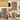 Wooden bookshelf with various items in a living room, gaming room, and home theater setting.