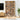 Wooden bookshelf with books and decor items in a room setting.