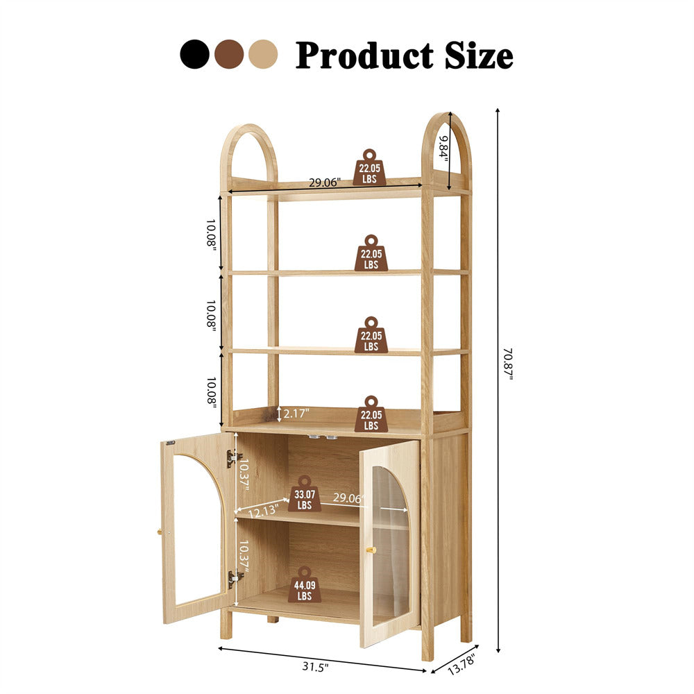 Wooden shelf with measurements on a white background