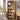 Natural 71" Tall Arched 5 Tier Fluted Freestanding Bookshelf with Scalloped Doors
