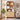 Natural 71" Tall Arched 5 Tier Fluted Freestanding Bookshelf with Scalloped Doors