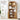 Natural 71" Tall Arched 5 Tier Fluted Freestanding Bookshelf with Scalloped Doors