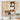 Wooden cabinet with open doors displaying bathroom items against a white wall.