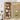Wooden bookshelf with decorative items in a room setting, highlighting adjustable shelves.