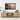 Natural Mid Century Modern TV Stand Media Console Table with Curved Profile Design & Nature Linen Doors
