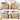 Natural Modern 4 Door Storage Cabinet Sideboard with Arched Fluted Door Design