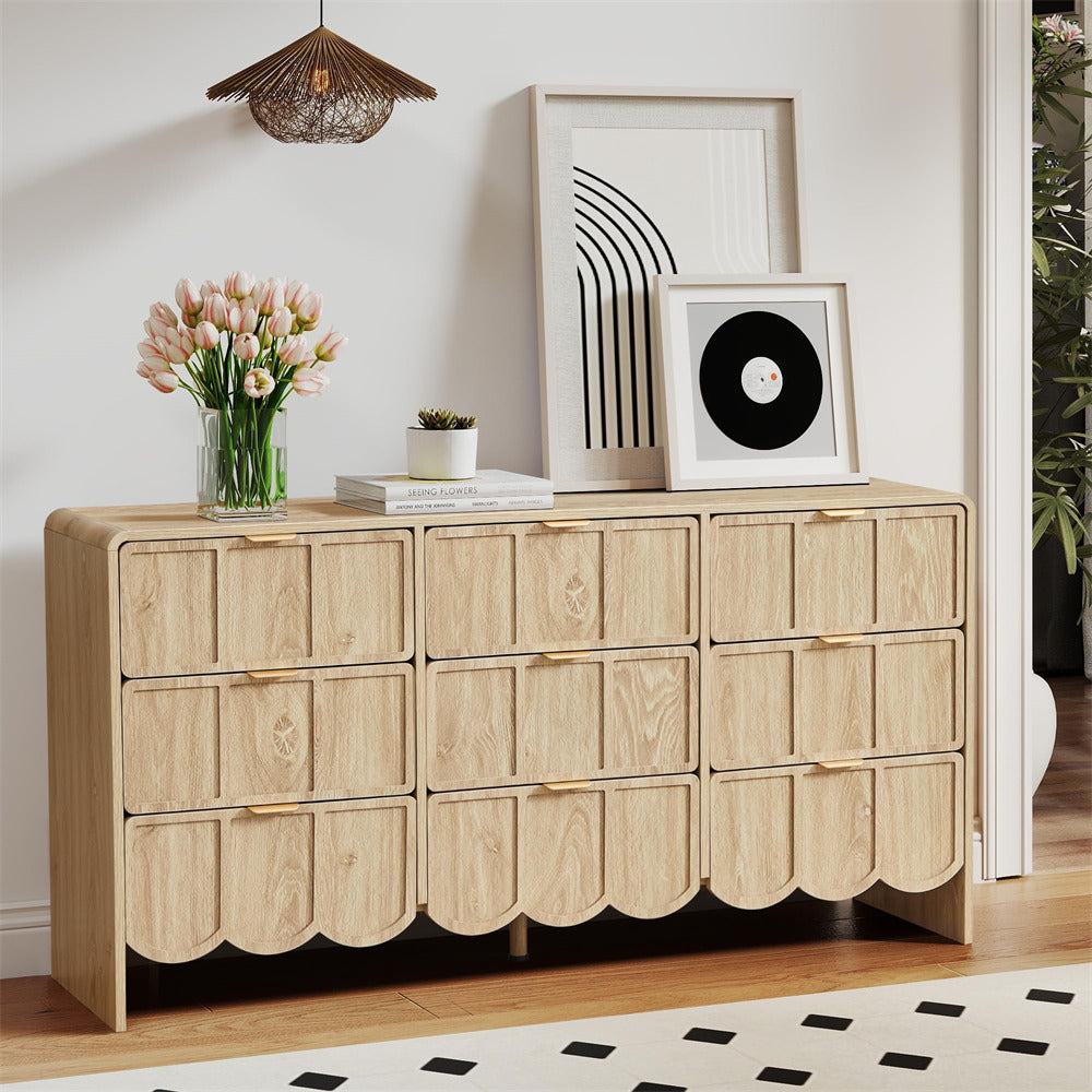 design dresser drawers LuxenHome Mid-Century Modern Wave 4-Drawer 31.5-Inch Wide Accent Chest