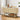 Wooden sideboard with decorative items in a living room setting