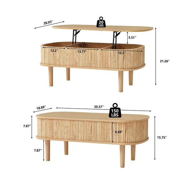 Modern Rattan Coffee table, Wood Lift Top Coffee Table | Giratree ...