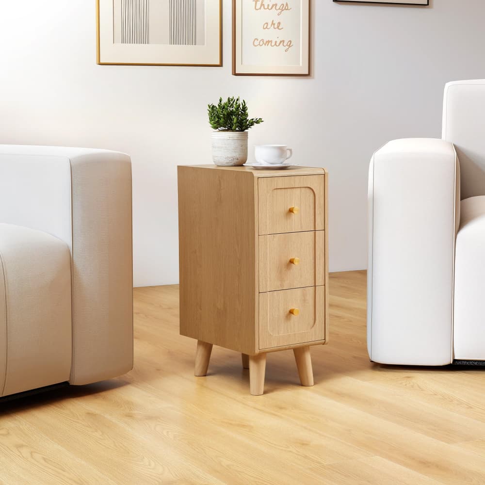 Natural Slim Couch Side Table