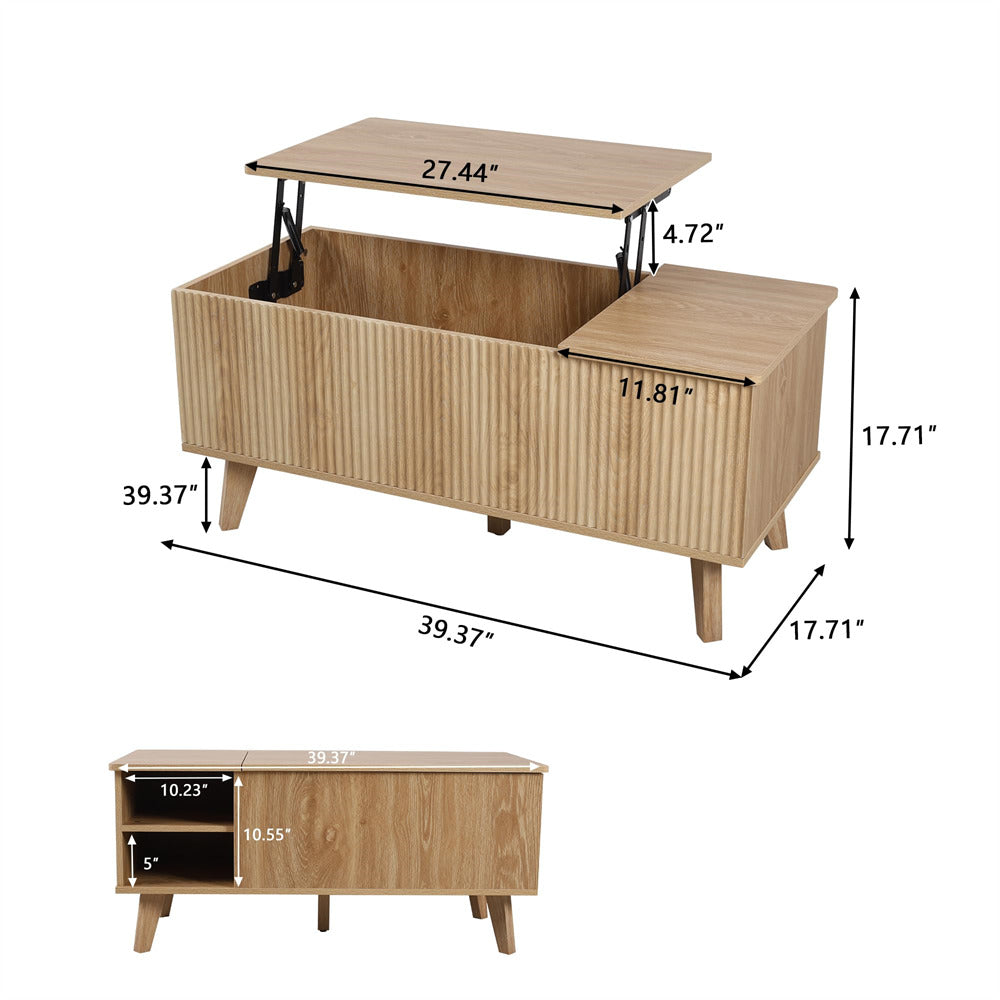 Fluted Coffee Table with Lift Top: Style Meets Functionality in Modern ...