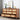 Rattan Dresser Large Long Wooden Storage Cabinet Walnut with 9 Drawers