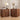 Set of 2 Walnut Mid Century Modern Arched Fluted Design Nightstand with 2 Drawers