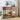Wooden console table with decor items in a room setting