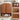 Wooden cabinet with metal hinges and handle, fluted panel design, on a neutral background.