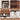 Collage of a wooden storage cabinet with features highlighted.