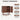 Product dimensions diagram for a walnut wood cabinet with slatted doors, open side door, two shelves, and a curved bottom shelf support, shown with labeled measurements and material/color specs on a light gray background.