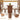 Walnut 31.5" Round Small Kitchen Dinner Table with Fluted Wood Base
