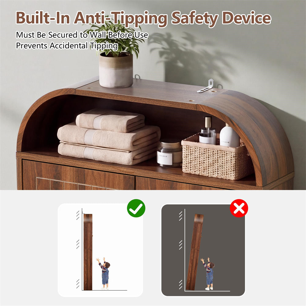 Walnut 31" Wide Over the Toilet Storage with Toilet Paper Holder
