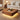 Walnut 35.4" Modern Square Coffee Table Recessed Hollow Center with RGB LED Lights