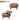 Wooden coffee table with lift-top feature and dimensions displayed.