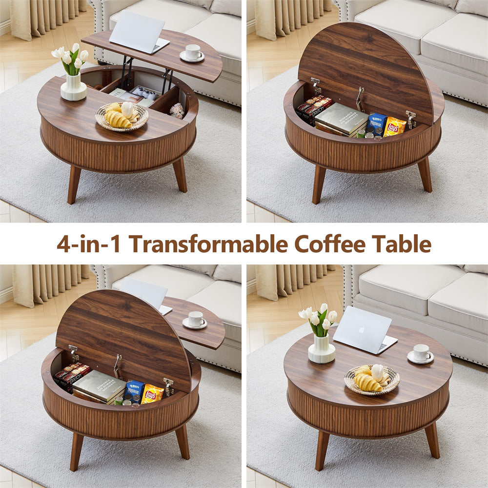 4-in-1 transformable coffee table in a living room setting