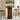 Walnut 39.37" H Wood Fluted Round Bar Table with Base & Metal Ring Footrest