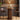 Walnut 39.37" H Wood Fluted Round Bar Table with Base & Metal Ring Footrest