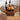 Walnut 39.37" H Wood Fluted Round Bar Table with Base & Metal Ring Footrest
