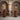 Walnut 39.37" H Wood Fluted Round Bar Table with Base & Metal Ring Footrest