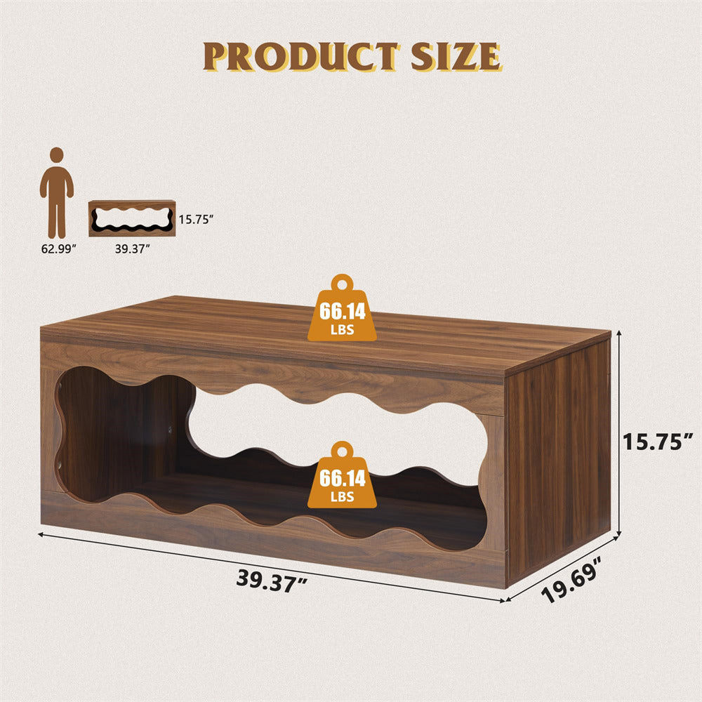 Wooden product with dimensions and weight indicators on a white background