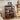 Walnut 4-Tier Audio Rack Record Player Stand with Lockable Casters and Raised Edge Shelves
