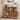 Wooden sideboard with decorative items in a room setting