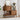 Walnut 42.5'' Modern Accent Coffee Bar Wood Kitchen Storage Cabinet with 2 Open Storage