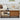 Walnut 43" Wood Coffee Table Two-Sided Storage with Striped Pattern & Sliding Door
