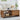 Walnut 43" Wood Coffee Table Two-Sided Storage with Striped Pattern & Sliding Door