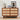 Wooden dresser with woven drawer fronts against a white wall.