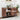 Wooden sideboard cabinet with adjustable shelves in a room setting.