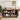 Sideboard buffet cabinet with kitchen items in a room setting
