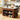 Walnut 59" Modern Wood Kitchen Island with Storage & Faux Marble Top
