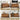 Wooden console table in various settings including living room, TV console, enterway, and kitchen.