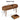 Wooden desk with dimensions and weight indicators on a white background